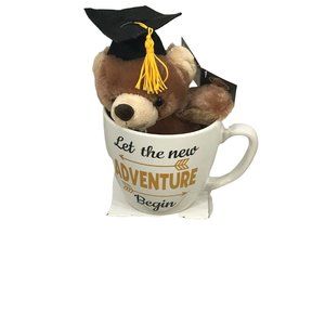 Dashing Graduation Mug 18.3 Fl. Oz With Teddy Bear Plush New With Tags